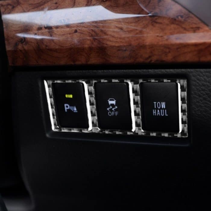 Kohlefaser-Auto-Modus-Schalter dekorativer Aufkleber für Toyota-Tundra 2014-2018, links rechts fahren universell – Bild 4