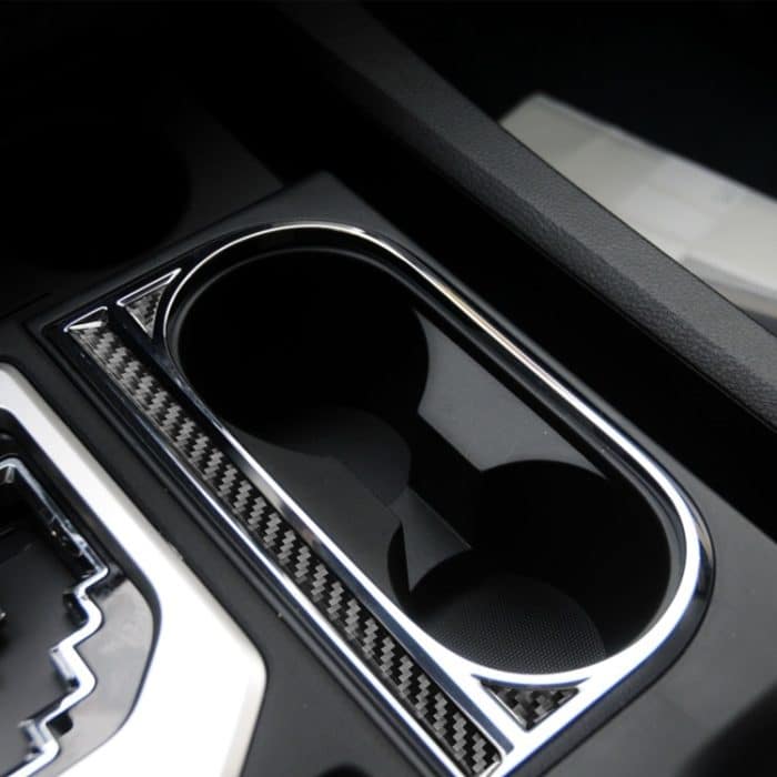 3 teile / satz Kohlefaserwagen Central Control Cup Halter Dekorative Aufkleber für Toyota Tundra 2014-2018, Linke Fahren – Bild 5