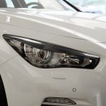 2 teile / satz Kohlefaserauto-Lampe Augenbraue-dekorativer Aufkleber für Infiniti Q50 2014-2019, Drop-Kleber-Version – Bild 5