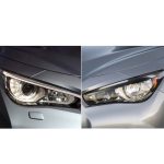 2 teile / satz Kohlefaserauto-Lampe Augenbraue-dekorativer Aufkleber für Infiniti Q50 2014-2019, Drop-Kleber-Version – Bild 7
