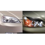 2 stücke / satz Kohlefaser Auto Lampe Augenbraue Dekorative Aufkleber für Honda Civic 2001-2003, Tropfenkleberversion – Bild 6