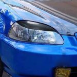 2 stücke / satz Kohlefaser Auto Lampe Augenbraue Dekorative Aufkleber für Honda Civic 1999-1900, Drop Lue Version – Bild 5