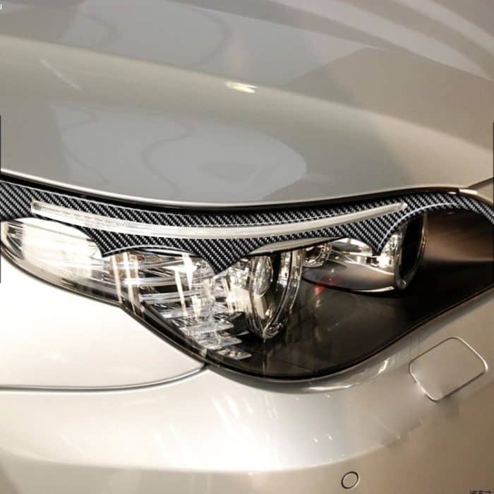 2 Stück / Set Carbon Faser Auto Lampe Augenbraue Dekorative Aufkleber für BMW E60 5 Series 2004-2010, Tropfenkleberversion – Bild 5