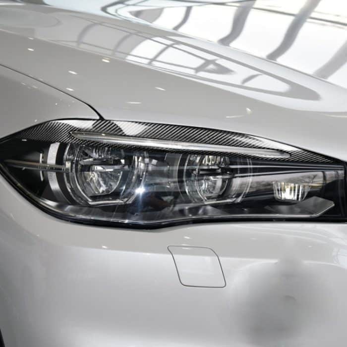2 Stück / Set Kohlefaser-Auto-Lampe Augenbraue-dekorativer Aufkleber für BMW X5 / F15 2014-2018, Drop-Kleber-Version – Bild 5