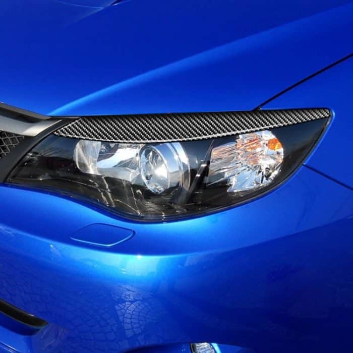 2 teile / satz Kohlefaser Auto Lampe Augenbraue Dekorative Aufkleber für Subaru Impreza WRX 10. Generation 2008-2011, Drop Lue-Version – Bild 5