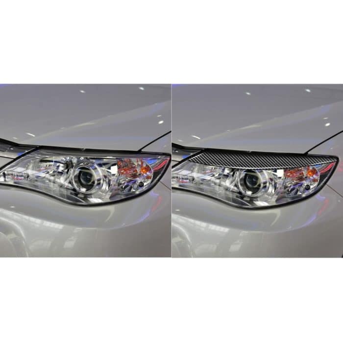 2 teile / satz Kohlefaser Auto Lampe Augenbraue Dekorative Aufkleber für Subaru Impreza WRX 10. Generation 2008-2011, Drop Lue-Version – Bild 6