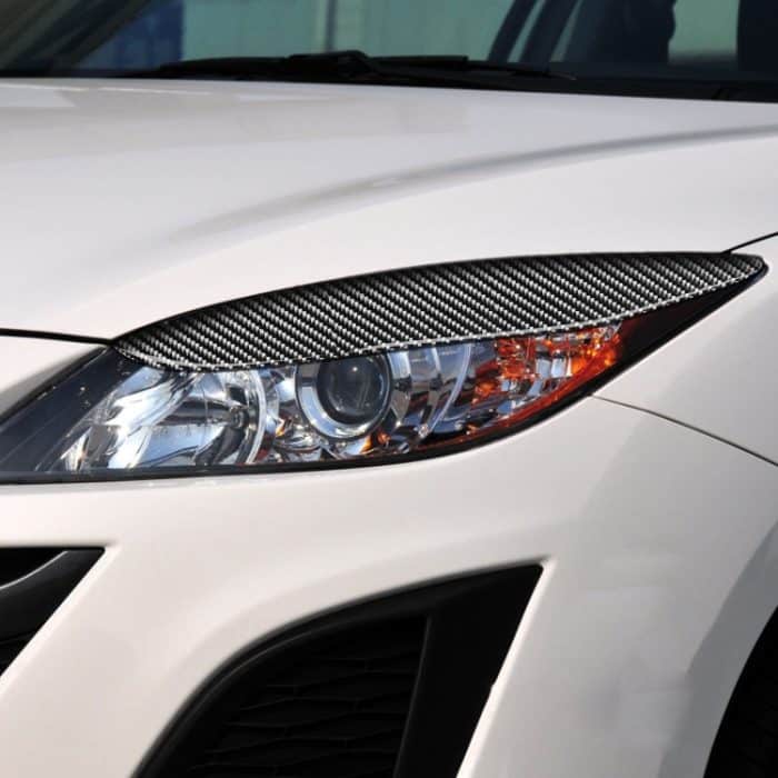 2 stücke / satz Kohlefaser-Automobillampe Augenbraue-dekorativer Aufkleber für Mazda 3 2010-2013 / m3 Xingcheng, Drop-Kleber-Version – Bild 5