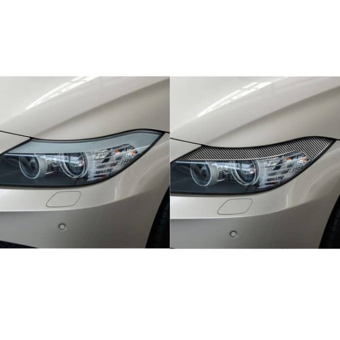 2 stücke / satz Kohlefaser Auto Lampe Augenbraue Dekorative Aufkleber für BMW Z4 / E89 2009-2015, Tropfenkleberversion – Bild 6