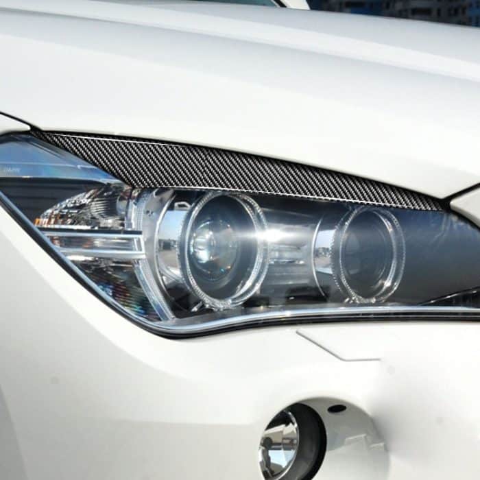 2 Stück / Set Carbon Fiber Auto Lampe Augenbraue Dekorative Aufkleber für BMW X1 / E84 2009-2014, Tropfenkleberversion – Bild 5