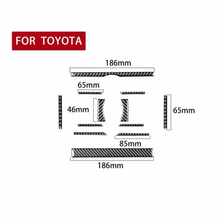 12 teile / satz Kohlefaser Auto Klimaanlage Switch Panel Dekorative Aufkleber für Toyota 4Runner 2010-2020 – Bild 2