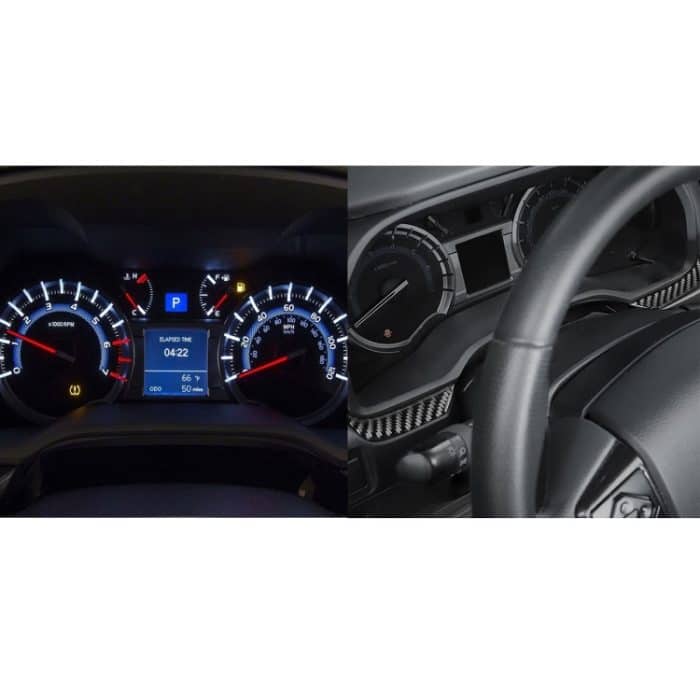 2 stücke / satz Kohlefaser Auto Instrument beides Seiten dekorativer Aufkleber für Toyota 4runner 2010-2020 – Bild 5