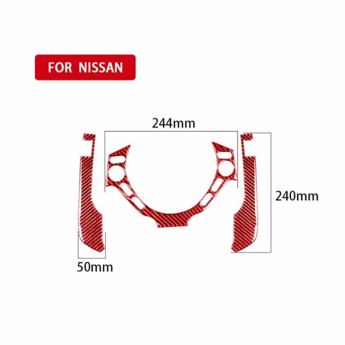 3 Teile/satz Carbon Faser Auto Armaturenbrett Lenkrad Tasten Dekorative Aufkleber für Nissan GTR R35 2008-2016, links und Rechts Fahren Universal, Dashboard Steering Wheel Buttons – Bild 2