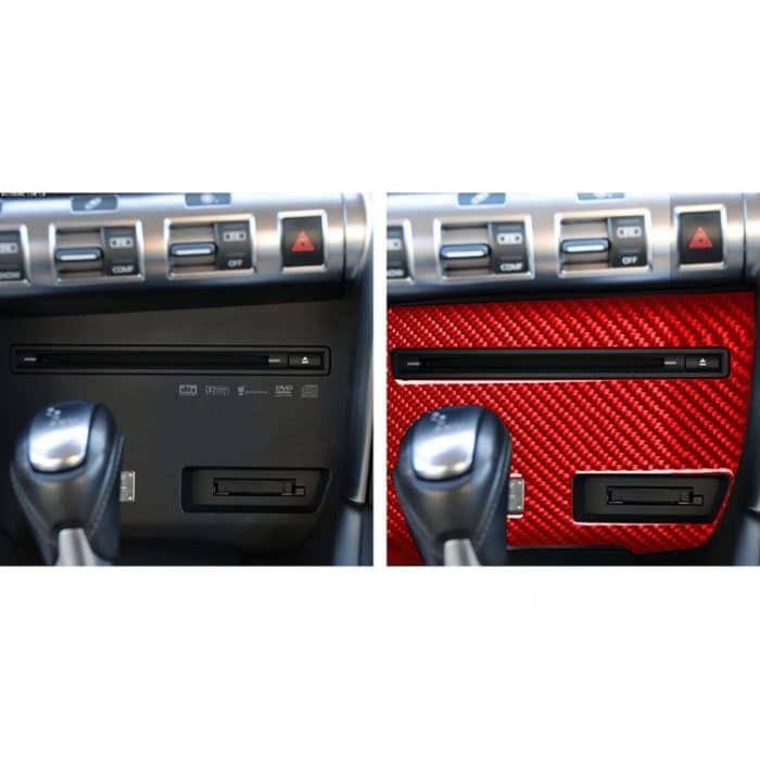 Karbonfaser-Auto-CD-Player-Konsole B-Version, dekorativer Aufkleber für Nissan GTR R35 2008–2016, Linksfahrt, CD Player Console B Version – Bild 5