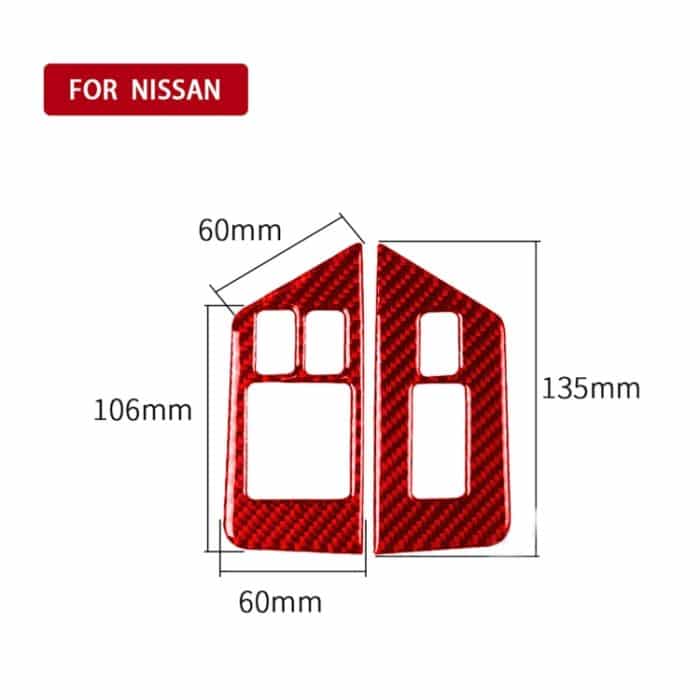 2 Teile/satz Carbon Faser Auto Fensterheber Defogger Taste Dekorative Aufkleber für Nissan GTR R35 2008-2016, links Fahren, Window Lift Defogger Button, Left Driving – Bild 2