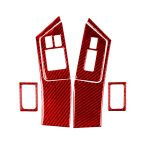 6 Teile/satz Carbon Faser Auto Fenster Lift Taste Türschloss Dekorative Aufkleber für Nissan GTR R35 2008-2016, links Fahren, Window Lift Button Door Lock, Left Driving