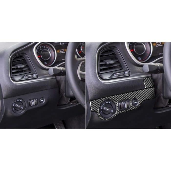 Carbon Fiber Auto Scheinwerfer Panel dekorative Aufkleber für Dodge Challenger 2015 bis jetzt, links fahren – Bild 8