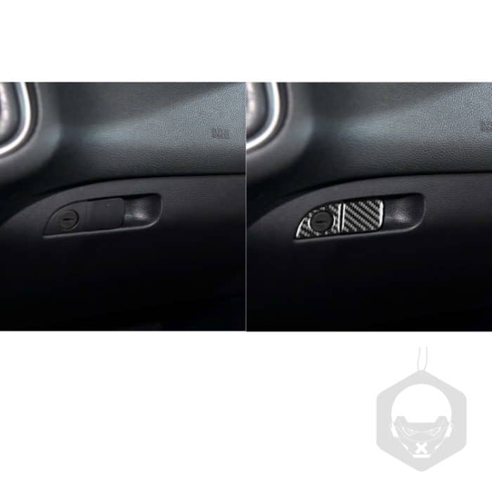 Carbon Fiber Auto Co-Pilot Aufbewahrungsgriff dekorative Aufkleber für Dodge Challenger 2015 bis jetzt, links fahren – Bild 6