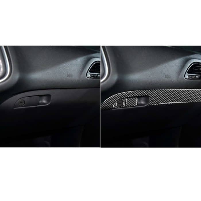 Carbon Fiber Auto Co-Pilot Aufbewahrungsbox Set dekorative Aufkleber für Dodge Challenger 2015 bis jetzt, links fahren – Bild 6