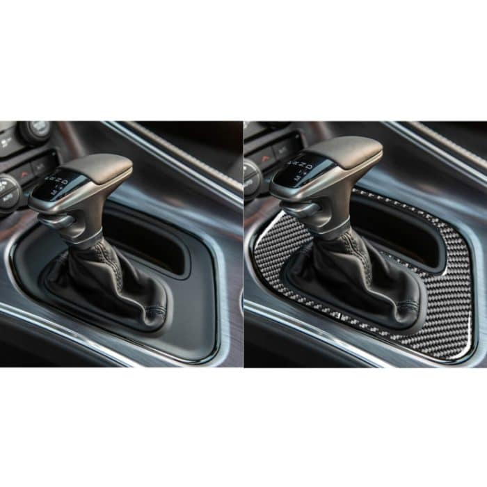 Carbon Fiber Car Gear Panel Dekorativer Aufkleber für Dodge Challenger 2015 bis jetzt, Links fahren – Bild 6