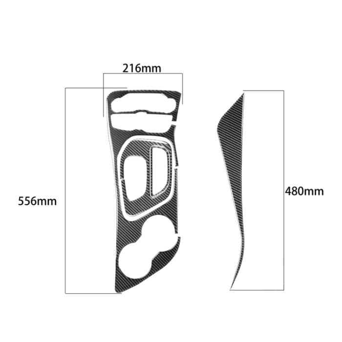 4 PCS / Set Carbon Fibre Car Central Control Gear Dekorativer Aufkleber für Dodge Challenger 2015 bis jetzt, Links fahren – Bild 2