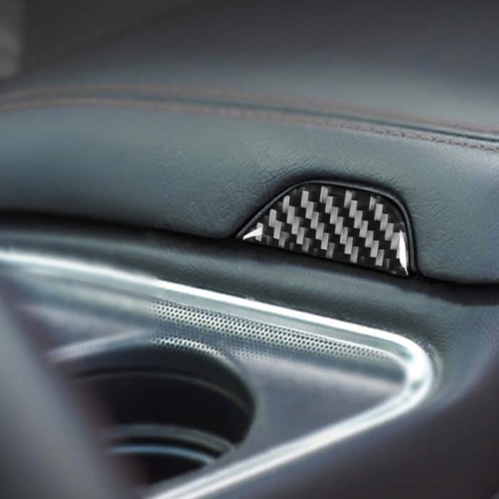 Carbon Faser Auto Central Control Armlehne Aufbewahrungsknopf Dekorativer Aufkleber für Dodge Challenger 2015 bis jetzt, Links fahren – Bild 6