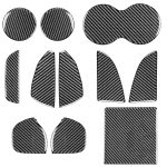 11 PCS / Set Kohlefaser Autotür Slot Pad Dekorativer Aufkleber für Dodge Challenger 2015 bis jetzt, Links fahren