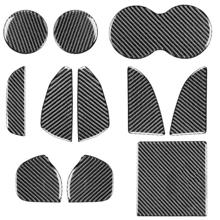 11 PCS / Set Kohlefaser Autotür Slot Pad Dekorativer Aufkleber für Dodge Challenger 2015 bis jetzt, Links fahren – Bild 1