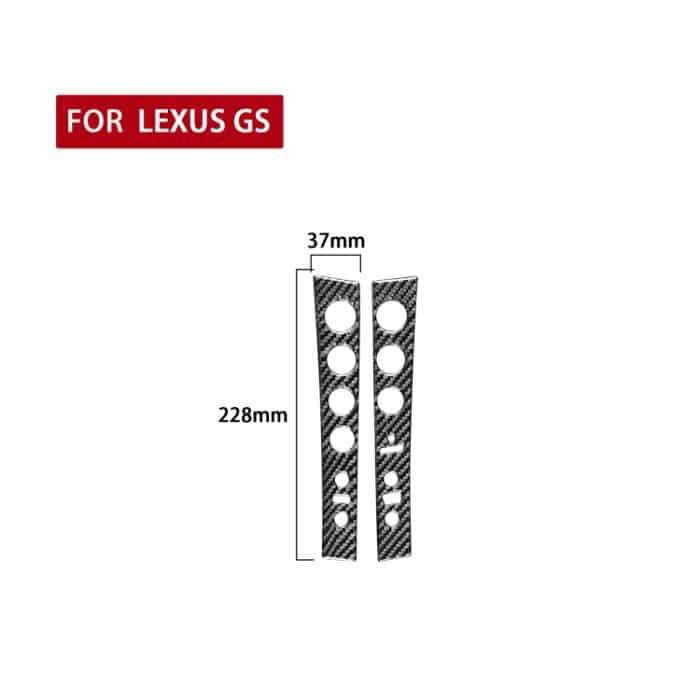2 Stück / Set Carbon Fiber Car Central Control Panel B-Version Dekorativer Aufkleber für Lexus GS 2006-2011, linke und rechte Antrieb universell – Bild 2
