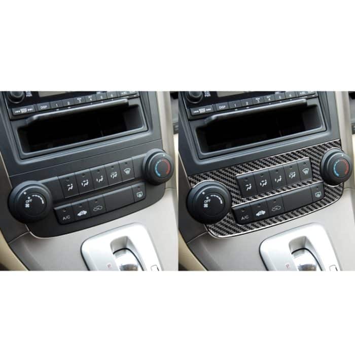 2 Stück / Set Kohlefaser-Auto-Zentralsteuerung CD-Band-Switch-Rahmen dekorativer Aufkleber für Honda CRV 2007-2011, linke und rechte Antrieb universell – Bild 6