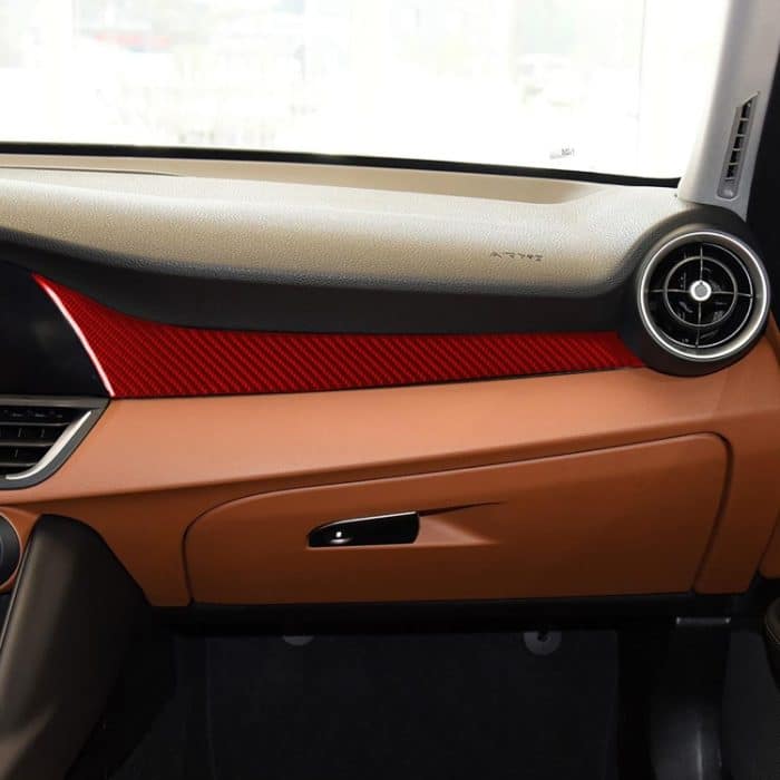 Kohlefaser-Auto-Armaturenbrett-Streifen, dekorativer Aufkleber für Alfa Romeo Giulia 2017–2019, linker Antrieb, Dashboard Strip,Left Drive – Bild 5