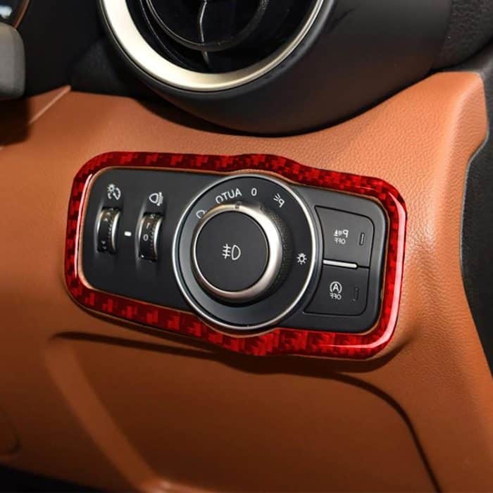 Dekorativer Aufkleber für Autoscheinwerferschalter aus Kohlefaser für Alfa Romeo Giulia 2017–2019, Rechtsantrieb, Headlight Switch Panel,Right Drive – Bild 5