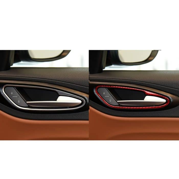 4 Teile/satz Carbon Faser Auto Innentürgriff Rahmen Dekorative Aufkleber für Alfa Romeo Giulia 2017-2019, links und Rechts Antrieb Universal, Inner Door Handle Frame – Bild 6