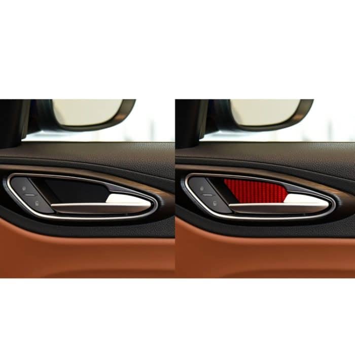 4 Teile/satz Carbon Faser Auto Innentür Schüssel Dekorative Aufkleber für Alfa Romeo Giulia 2017-2019, links und Rechts Antrieb Universal, Inner Door Bowl – Bild 6