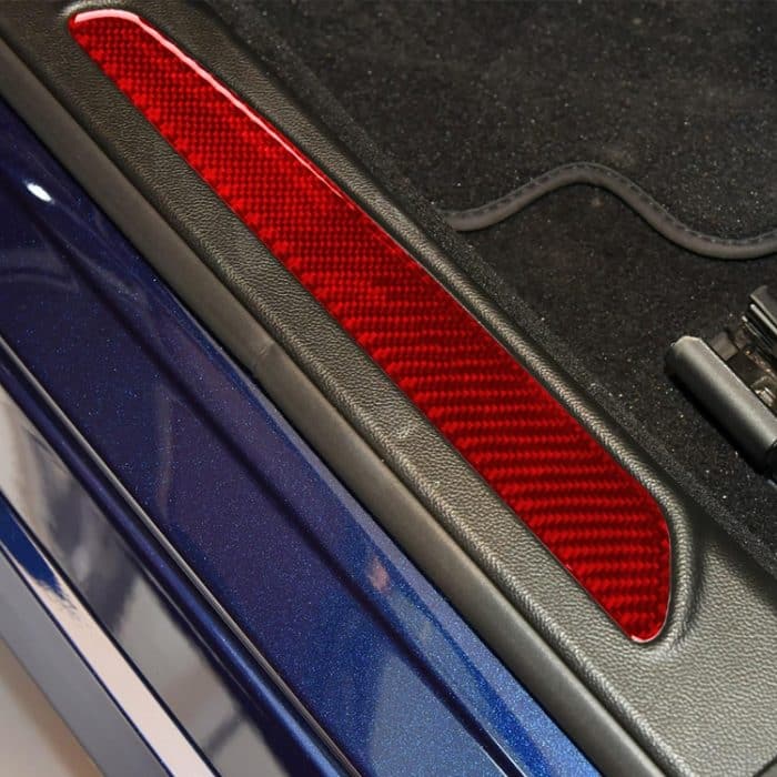 2 Teile/satz Carbon Faser Auto Willkommen Pedal Dekorative Aufkleber für Alfa Romeo Giulia 2017-2019, Links und rechts Antrieb Universal, Welcome Pedal – Bild 5