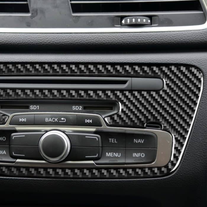 Kohlefaser-Auto-Zentralsteuerungs-CD-Panel dekorativer Aufkleber für Audi Q3 2013-2018, links und rechts Antrieb universell – Bild 5