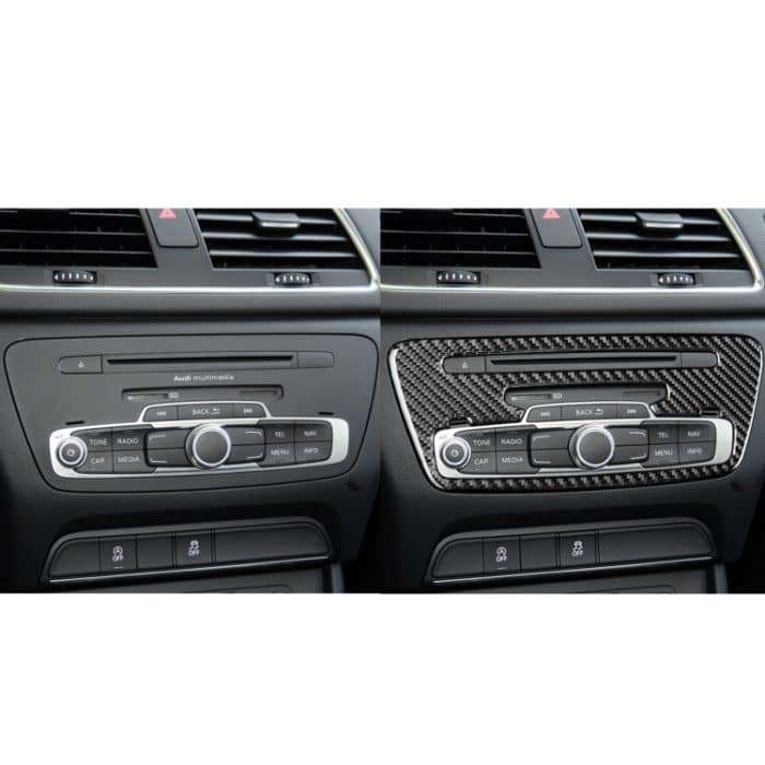 Kohlefaser-Auto-Zentralsteuerungs-CD-Panel dekorativer Aufkleber für Audi Q3 2013-2018, links und rechts Antrieb universell – Bild 6