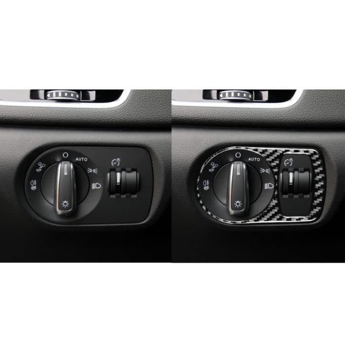 Kohlefaserauto-Scheinwerferschalter Dekorativer Aufkleber für Audi Q3 2013-2018, links und rechts Antrieb universell – Bild 6