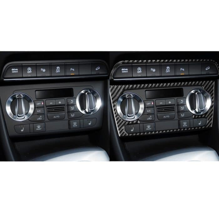 2 stücke / satz Kohlefaserwagen Klimaanlage Knopfrahmen Dekorativer Aufkleber für Audi Q3 2013-2018, linke und rechte Antrieb universell – Bild 6