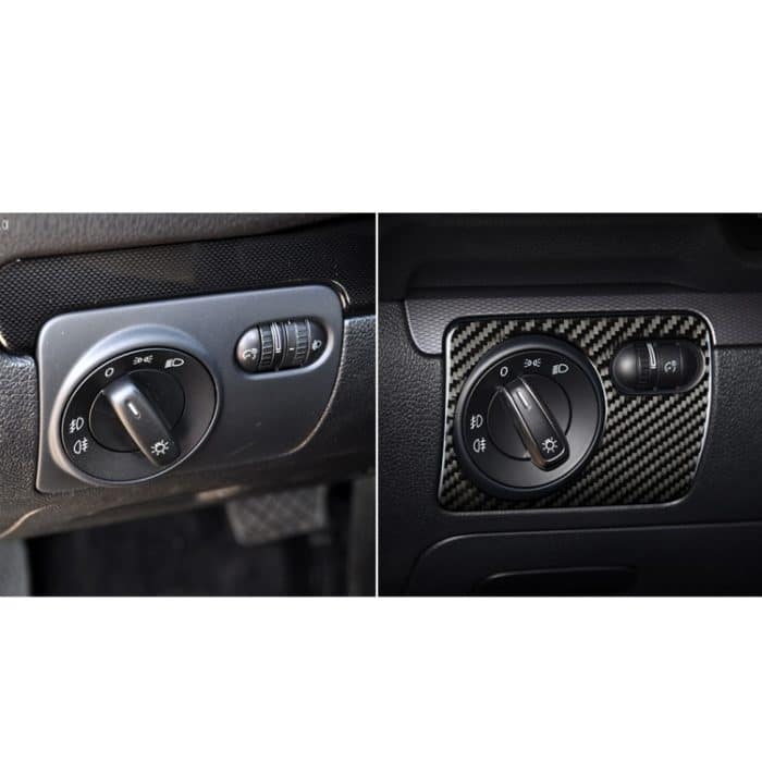Carbon Fiber Auto Scheinwerfer Schalttafel Dekorative Aufkleber für Volkswagen Golf 6 2008-2012, Links fahren – Bild 6