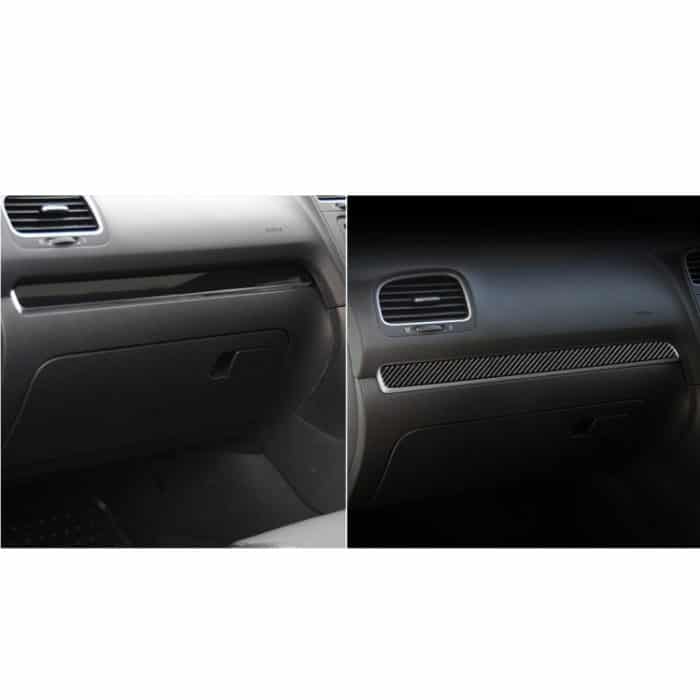 Carbon Faser Auto Zentralsteuerleiste Dekorativer Aufkleber für Volkswagen Golf 6 2008-2012, Rechts fahren – Bild 7