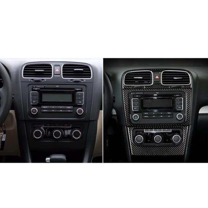 Carbon Fiber Car Middle Air Outlet Dekorativer Aufkleber für Volkswagen Golf 6 2008-2012 – Bild 7