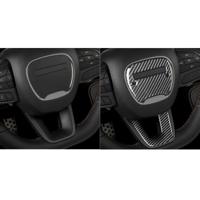 2 PCS / Set Carbon Lenkrad Logo + Kinn dekorative Aufkleber für Dodge Challenger 2015 bis jetzt, links fahren – Bild 7