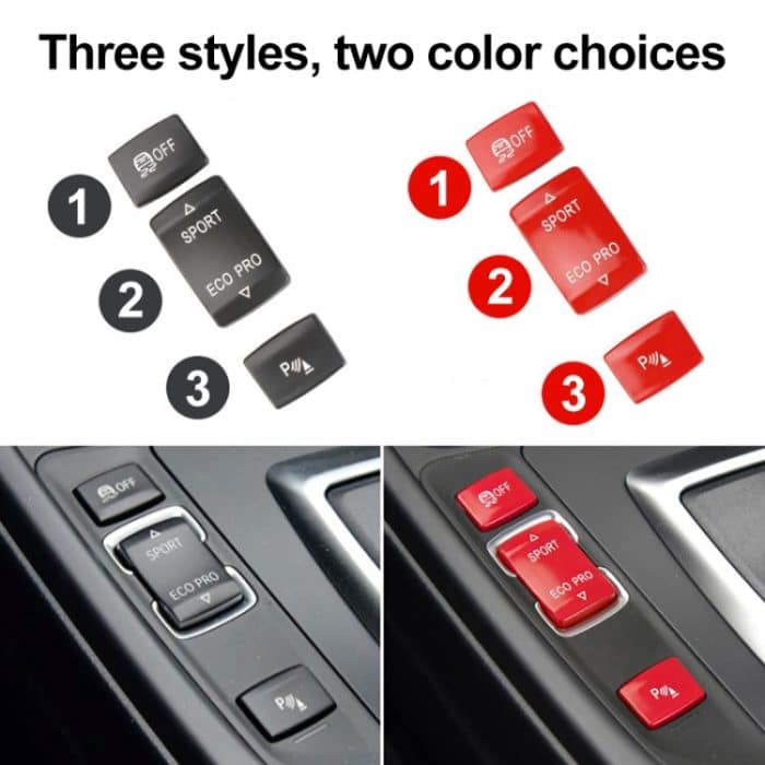 Für BMW 3er-Serie links fahrendes Auto Zentralsteuerung Multifunktions-Sporttaste 6131 9252 912, Sport Button (Black), Sport Button (Red) – Bild 2