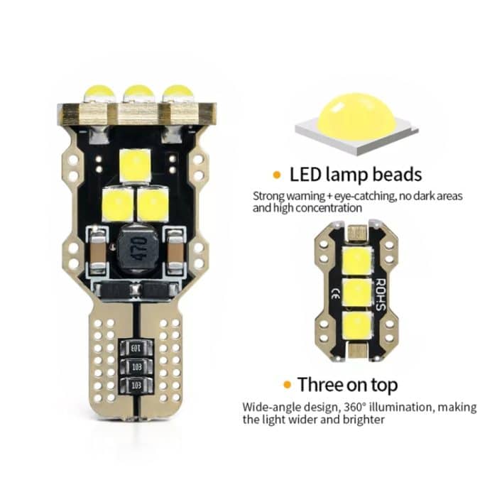 4pcs T15 DC12V / 1.5W / 0.13A / 540LM Auto Dekodierung Rückfahrscheinwerfer 9LEDs SMD-3030 Lampenperlen – Bild 2
