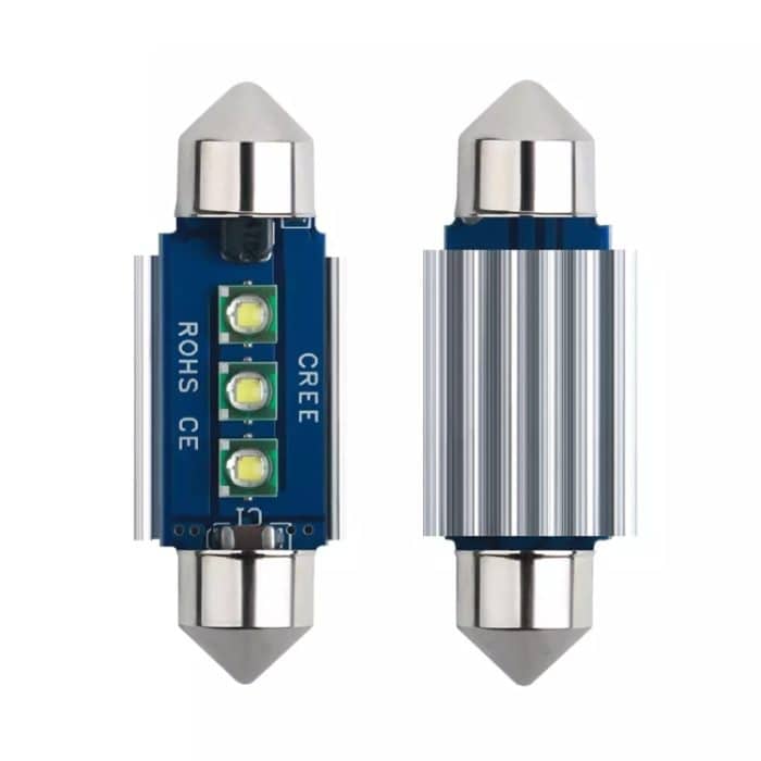 CRP7876.jpg 2pcs 36mm IC12V / 2.76W / 0.23A / 300LM 3LEDs SMD Auto Leselampe Lichtkuppel – Bild 1