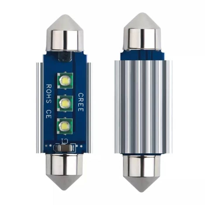 CRP7877.jpg 2pcs 39mm IC12V / 2.76W / 0.23A / 300LM 3LEDs SMD Auto Leselampe Lichtkuppel – Bild 1
