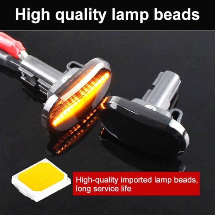 2 Stück für Suzuki Jimny JB64W 2018/07- Auto-dynamisches LED-Fender-Seitenlicht, For Suzuki Jimny JB64W 2018/07- (Transparent), For Suzuki Jimny JB64W 2018/07- (Transparent Black) – Bild 4