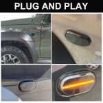 2 Stück für Suzuki Jimny JB64W 2018/07- Auto-dynamisches LED-Fender-Seitenlicht, For Suzuki Jimny JB64W 2018/07- (Transparent), For Suzuki Jimny JB64W 2018/07- (Transparent Black) – Bild 6
