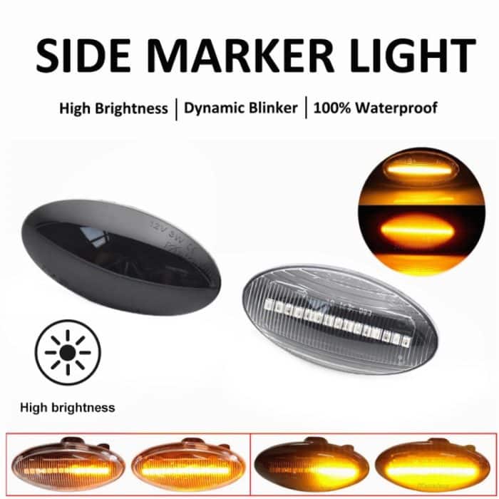 2 Stück für Suzuki Grand Vitara JT 2005–2012, dynamisches LED-Fender-Seitenlicht, For Suzuki Grand Vitara JT 2005-2012 (Transparent), For Suzuki Grand Vitara JT 2005-2012 (Transparent Black) – Bild 2