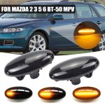 2 Stück für Mazda 2 DY 2003–2007, dynamisches LED-Fender-Seitenlicht, For Mazda 2 DY 2003-2007 (Transparent Black) – Bild 4